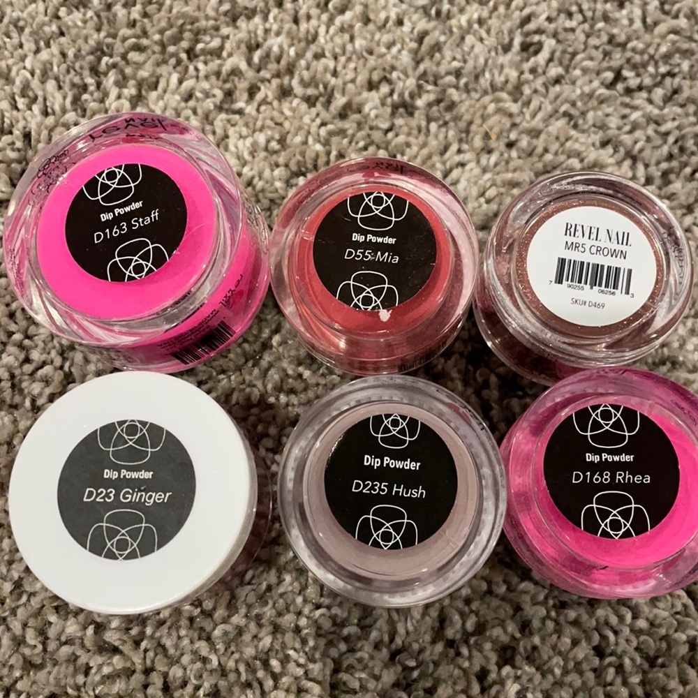 10 dip powders from Revel Nail and SNS